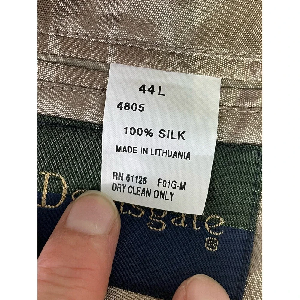Deans Gate Men's Sport Coat Blazer Two Button Gray 100%Silk Size 44L